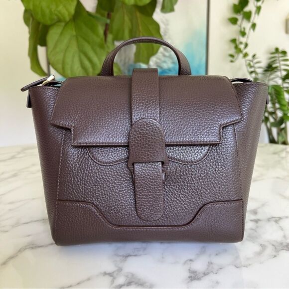 Senreve Mini Maestra Backpack Crossbody Bag Chocolate Brown Dolce Leather